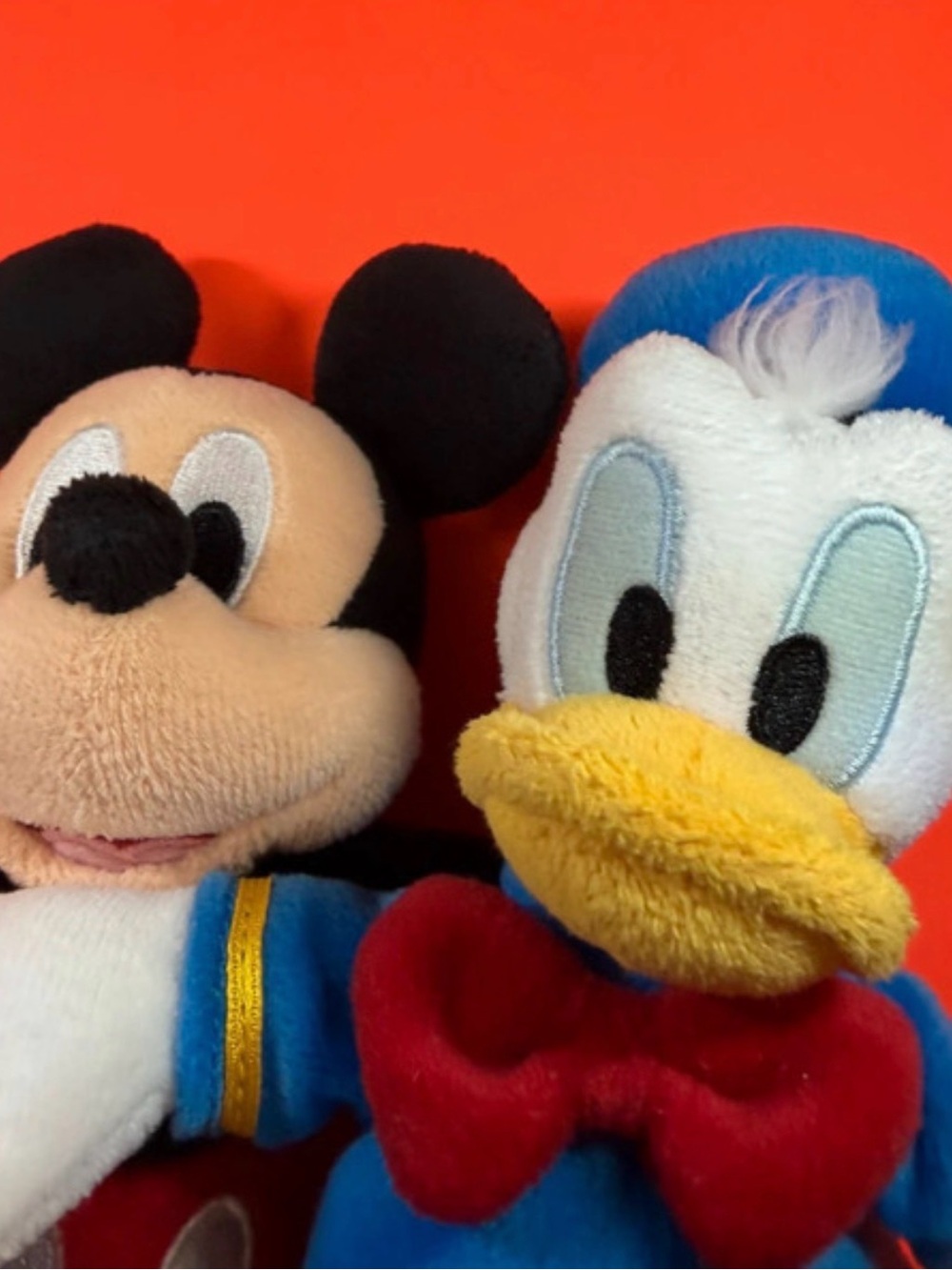 Small Disney Mickey & Donald Plush Set - Blue, Red, Yellow
